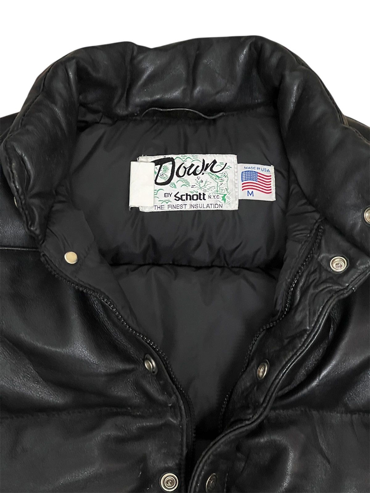 Vintage SCHOTT VEST LEATHER BUTTON ZIPPER Size US M / EU 48-50 / 2 - 1 Thumbnail
