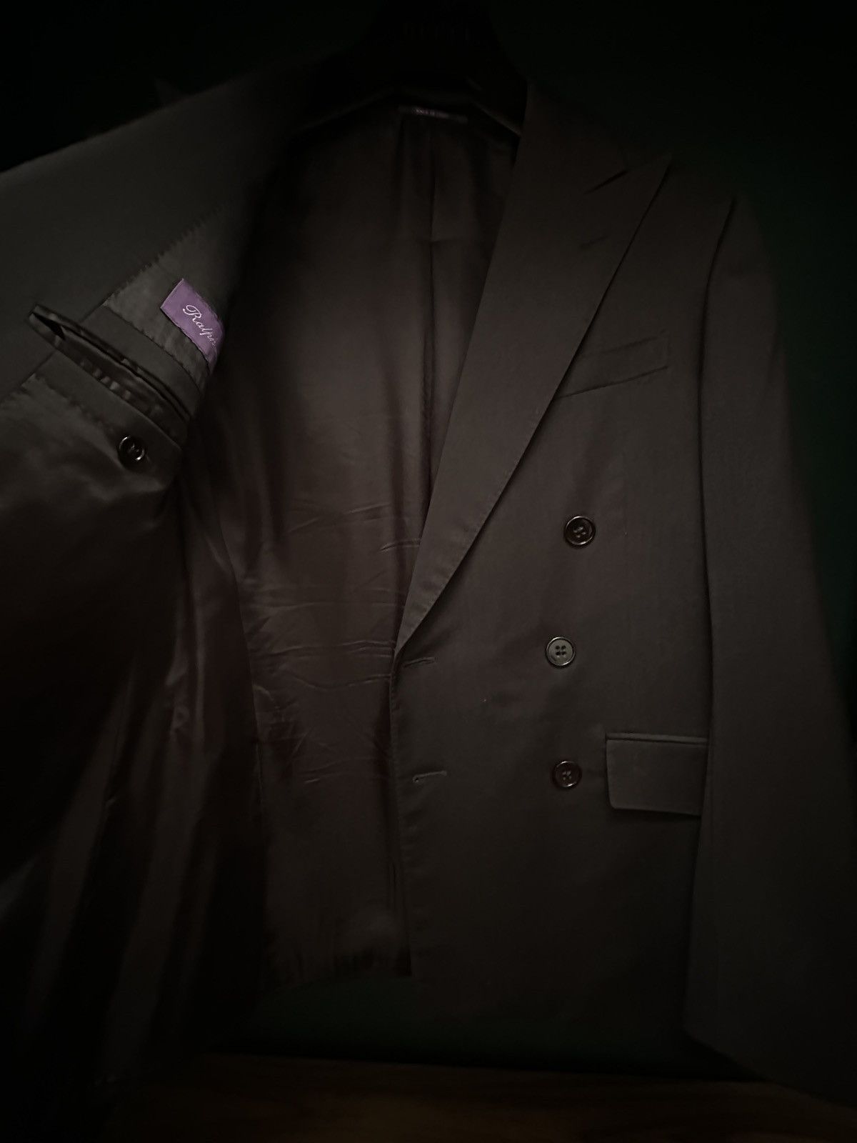 Ralph Lauren × Ralph Lauren Purple Label Ralph Lauren Double Breasted Blazer (Blk) Size 36S - 4 Thumbnail