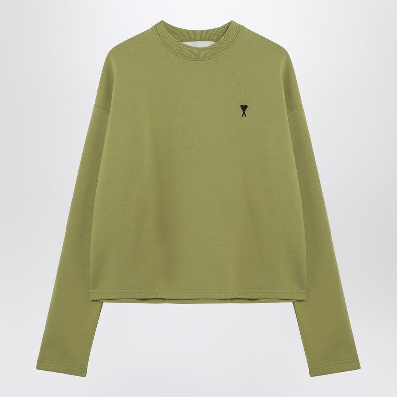 AMI Ami Paris Ami De Coeur Matcha Green Sweatshirt Size L / US 10 / IT 46 - 1 Thumbnail