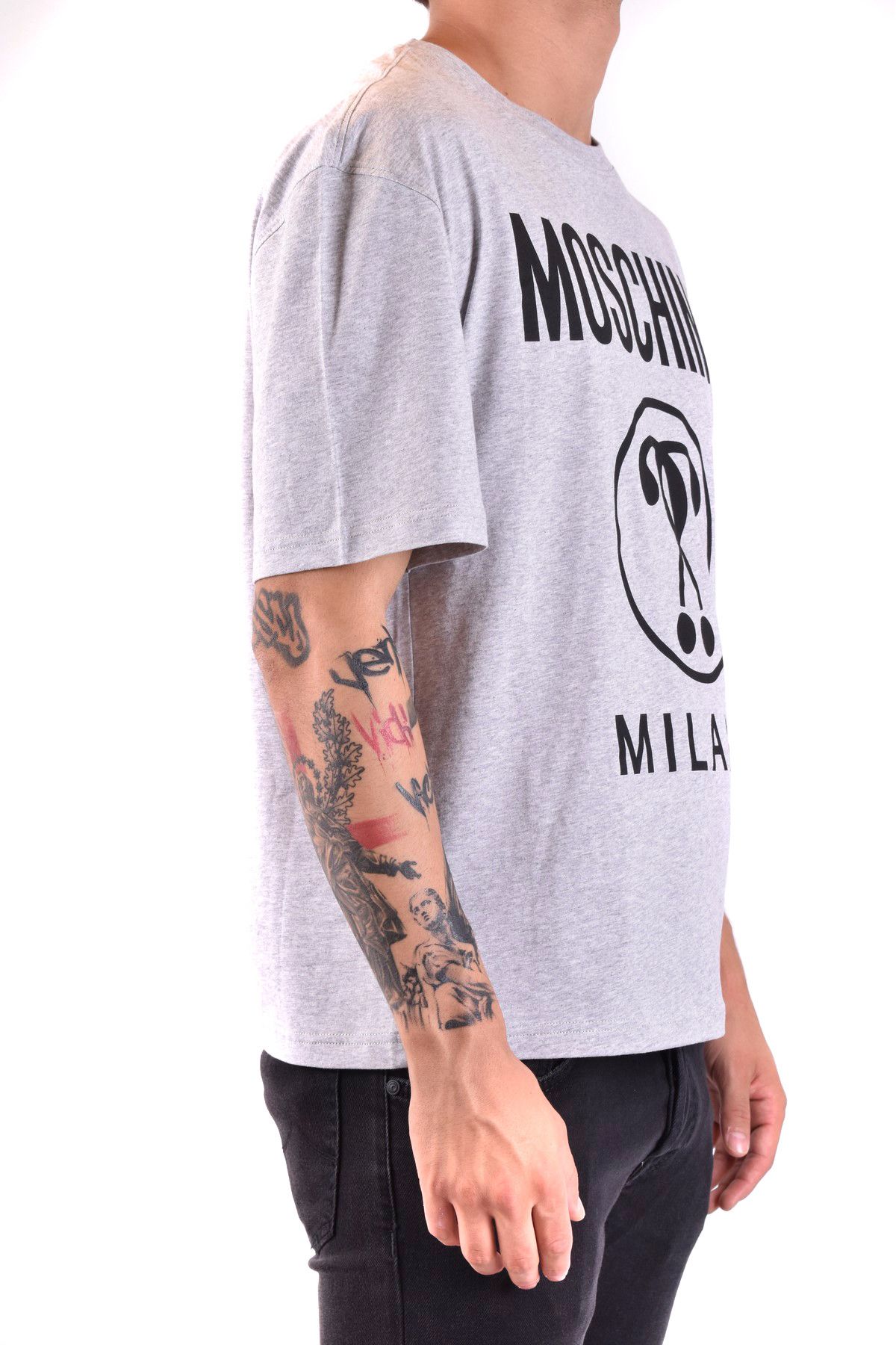Moschino o1y0225 Logo T-Shirt in Light Grey Size US XXS / EU 40 - 3 Thumbnail