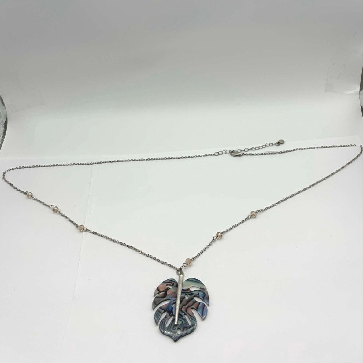 Other Blue & Pink Leaf Necklace Size ONE SIZE - 3 Thumbnail