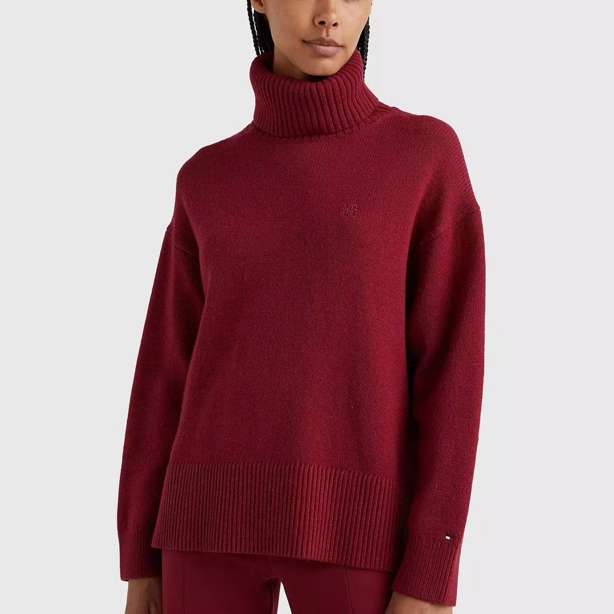 vintage burgundy tommy hilfiger wool sweater