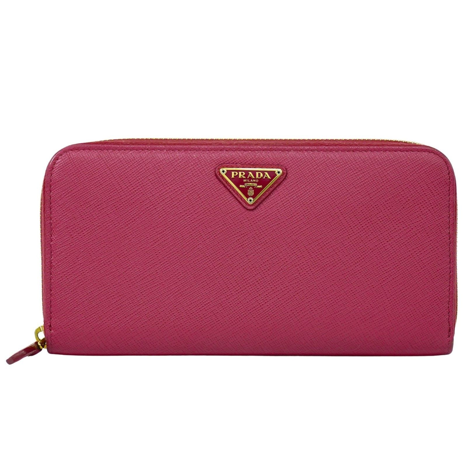 Prada Prada Zip Around Tab Wallet Saffiano Leather Size ONE SIZE - 1 Thumbnail
