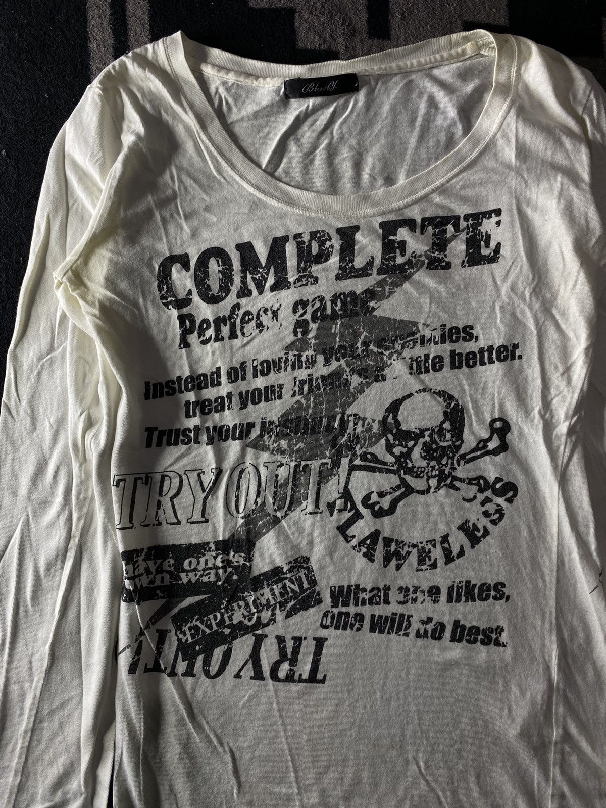 If Six Was Nine × Japanese Brand × Le Grande Bleu (L.G.B.) Japanese Blasty poem style longsleeve tee Size US M / EU 48-50 / 2 - 3 Thumbnail