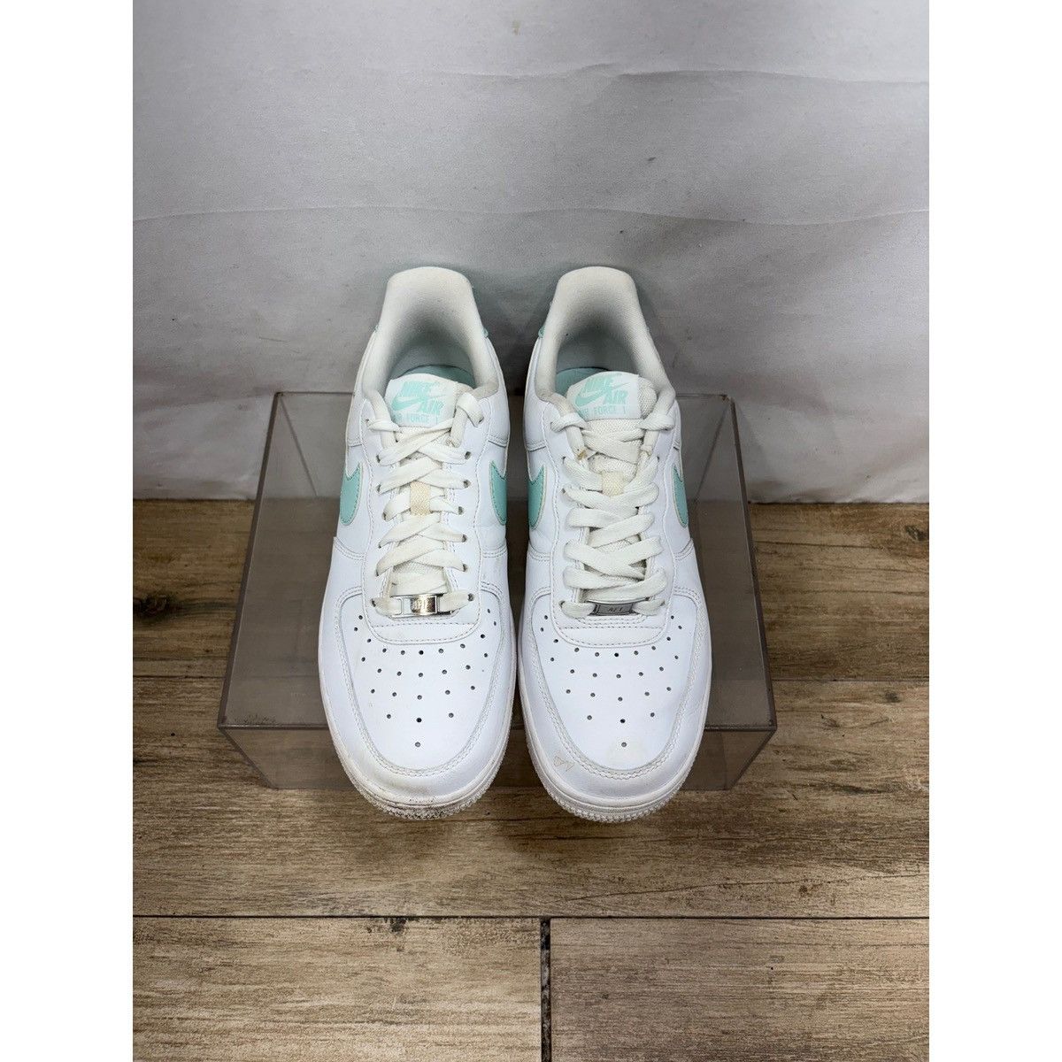 Nike Nike Airforces 1 Low white teal Leather sneakers Size US 8 / IT 38 - 4 Thumbnail