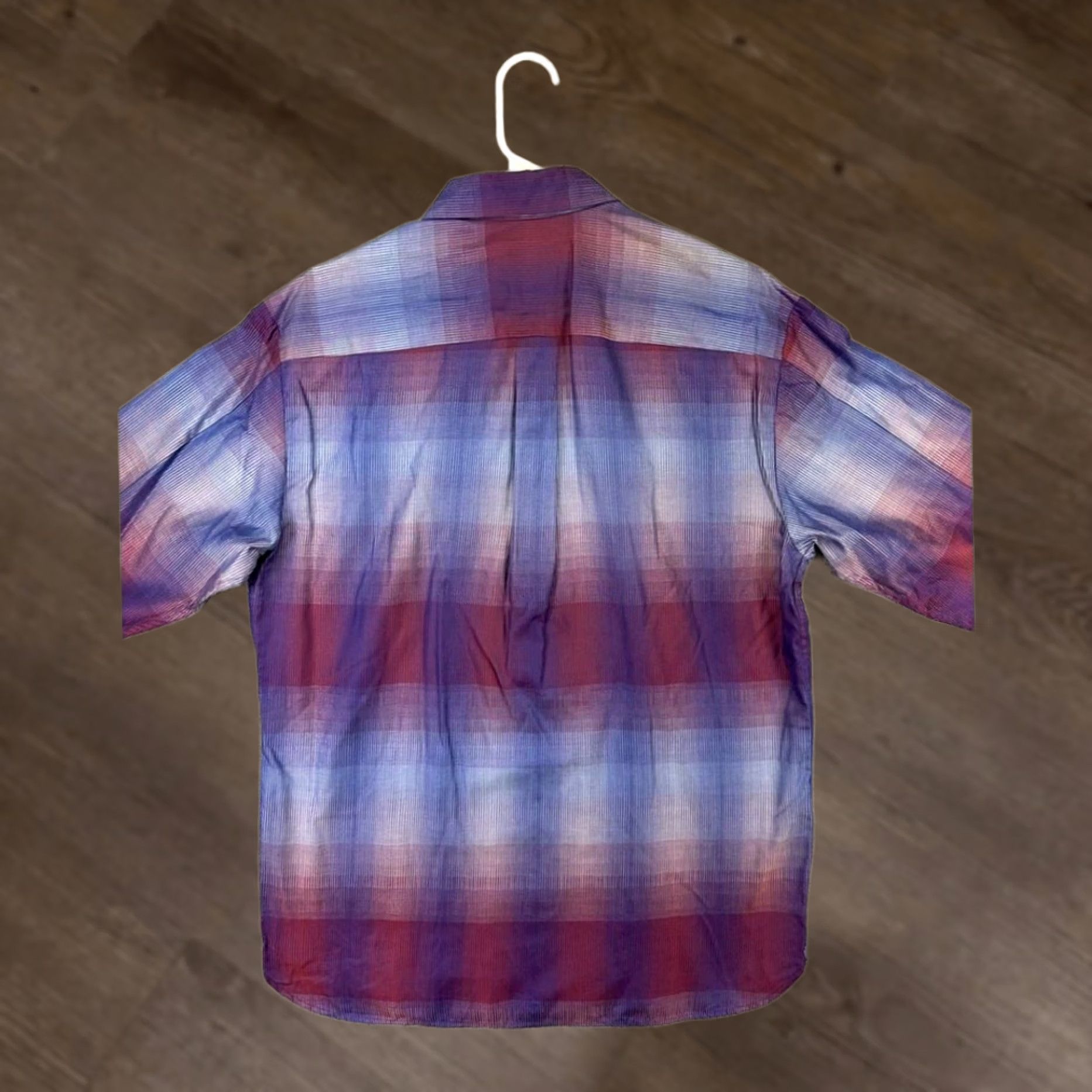 Tommy Bahama Tommy Bahama Shirt Adult Medium Red Blue Ombre Silk Blend Button Up Mens Size US M / EU 48-50 / 2 - 1 Thumbnail