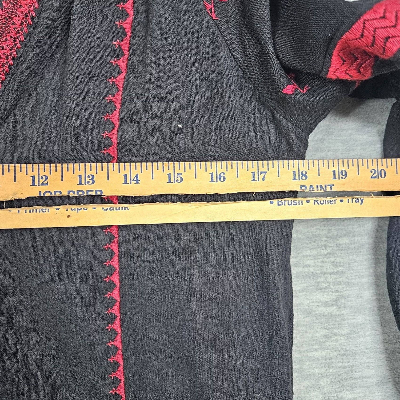 Madewell Madewell Blouse V-Neck Long Sleeve Embroidered Black XS Women Shirt Casual Knit Cotton Blend Regular Knit Aesthetic Size XS / US 0-2 / IT 36-38 - 2 Thumbnail