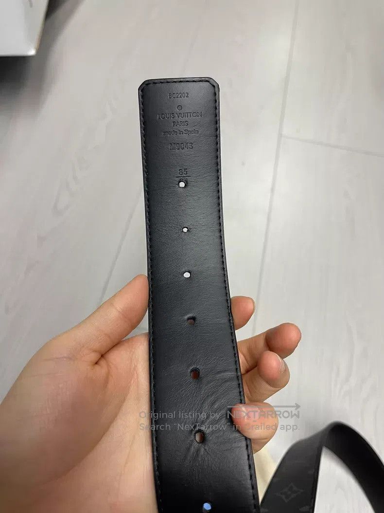 Louis Vuitton Louis Vuitton Black presbyopic leather belt Size ONE SIZE - 4 Thumbnail