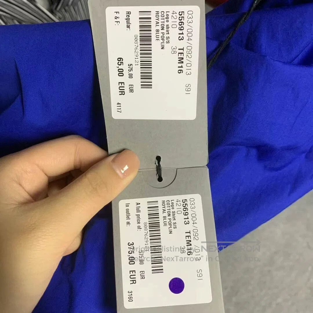 Balenciaga Balenciaga Blue Logo Print Short Sleeve Shirt. Size US XS / EU 42 / 0 - 6 Thumbnail