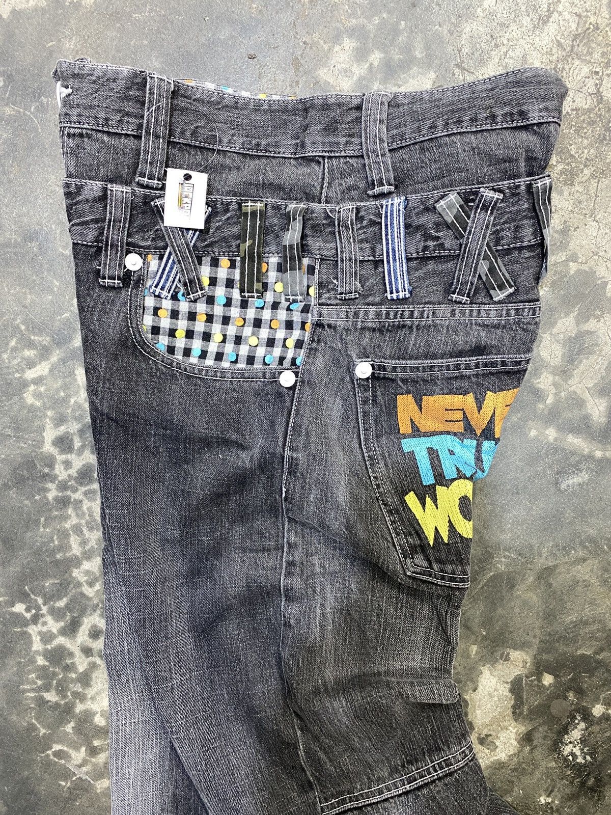 Japanese Brand Rare vintage memory special double waist punk bondage zipper Size US 33 - 21 Thumbnail