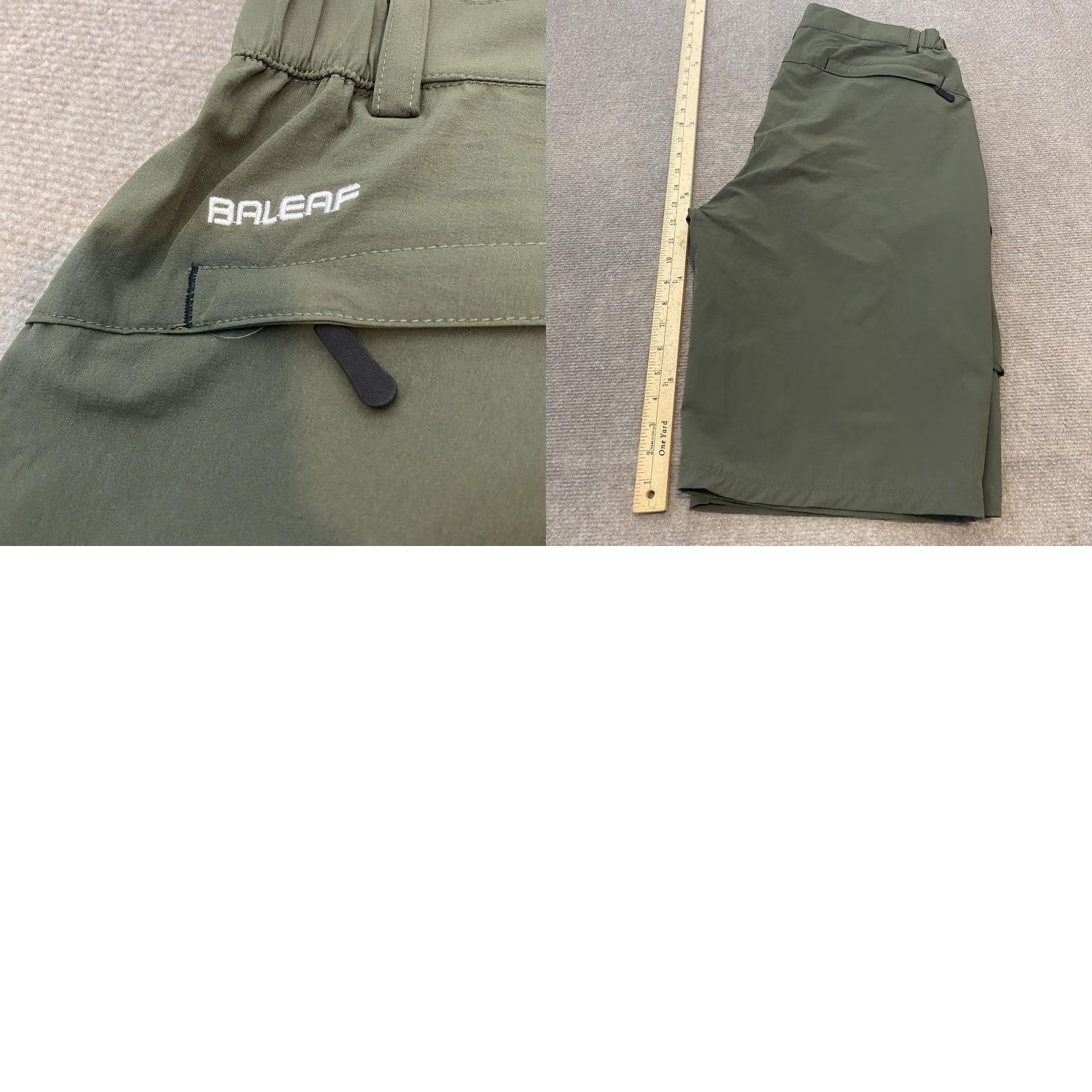 Vintage Baleaf Shorts Mens XL Green Waterproof UPF 50+ Outdoor Hiking Cargo Pocket Size US 36 / EU 52 - 8 Thumbnail