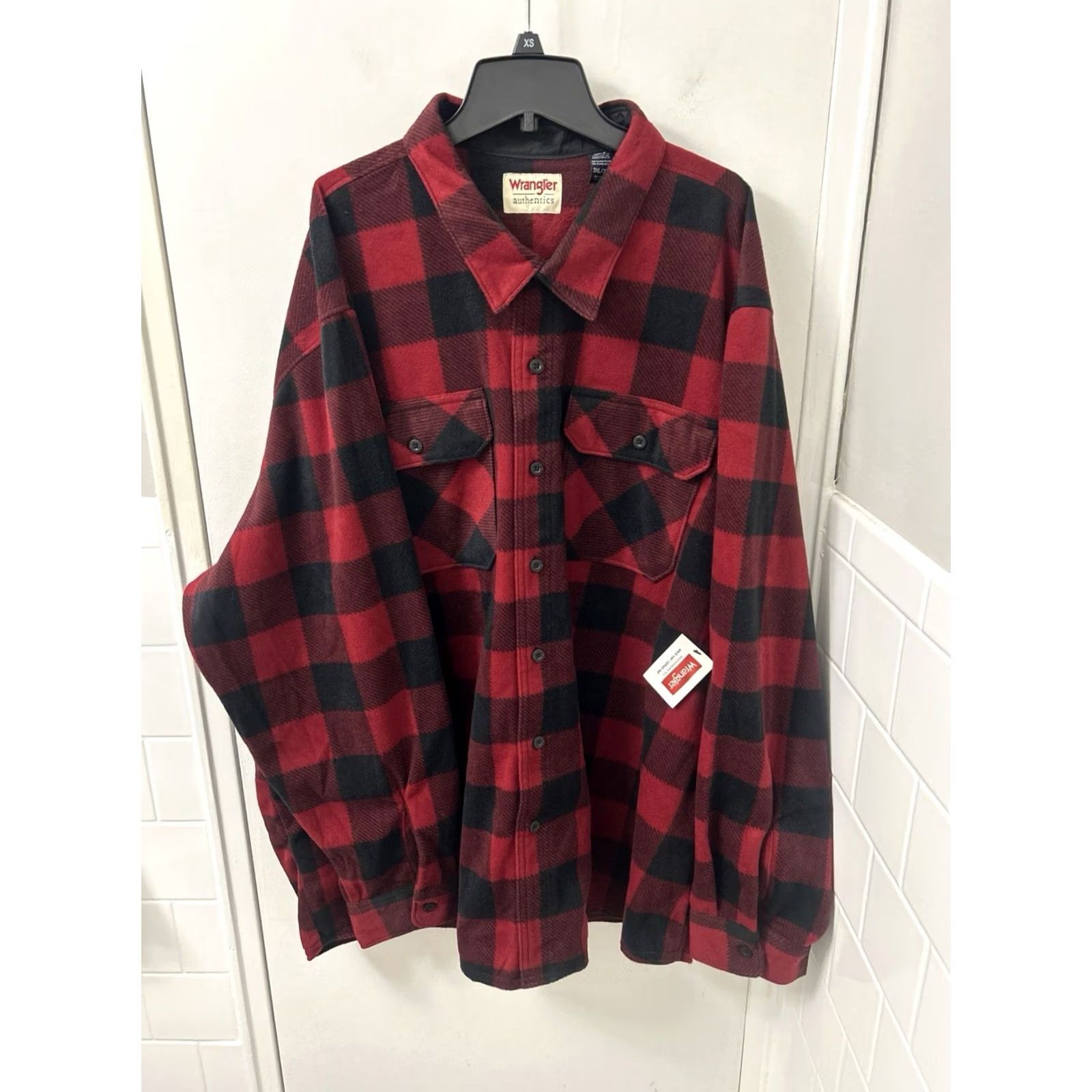Wrangler VINTAGE? No. Wrangler Authentics Fleece Shirt Mens 3XL Red Black Buffalo Plaid L/S NWT Size US XXL / EU 58 / 5 - 2 Thumbnail