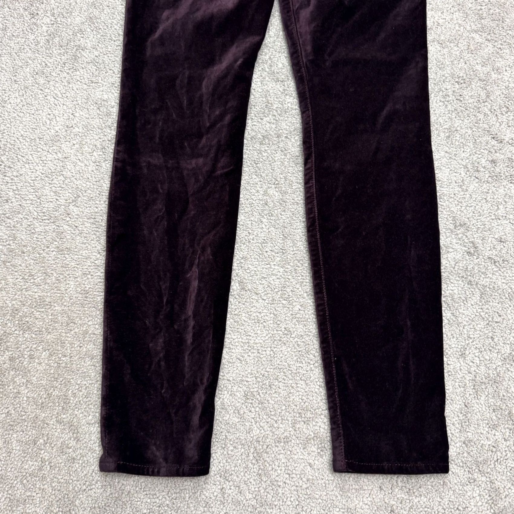 7 For All Mankind 7 For All Mankind Skinny Pants Women 29 Purple Mid Rise Velvet Stretch 30x30 Size 29" - 4 Thumbnail