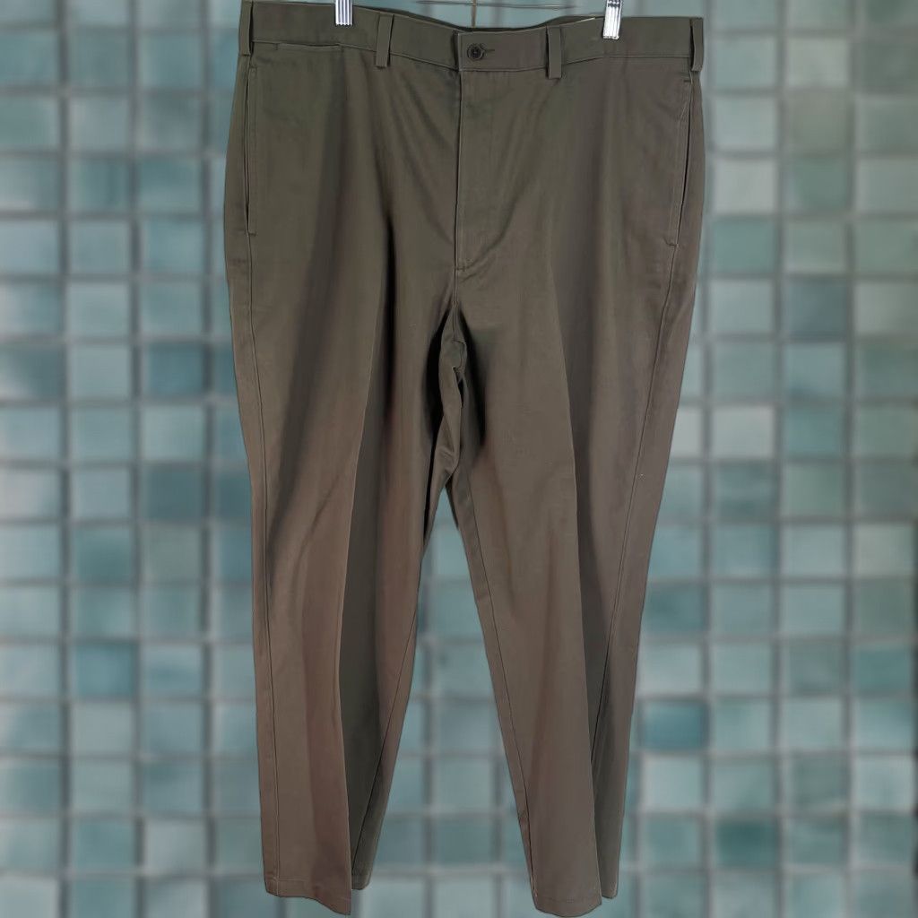 Savane VINTAGE Savane Men's Dress Pants 40 Brown Cotton Flat Front Regular Fit Comfort Waist Straight Leg Size US 40 / EU 56 - 1 Thumbnail