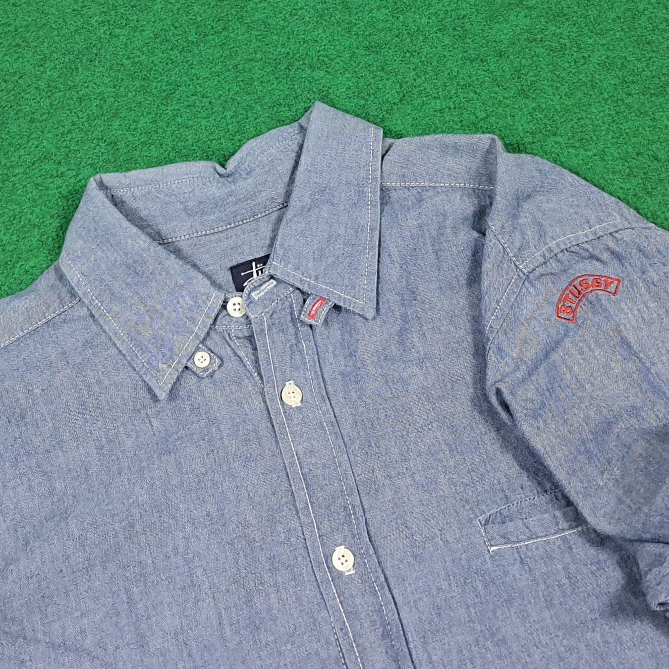 Stussy Vintage Stussy Blue Denim Style Button Up Shirt C294N24 Size US L / EU 52-54 / 3 - 4 Thumbnail