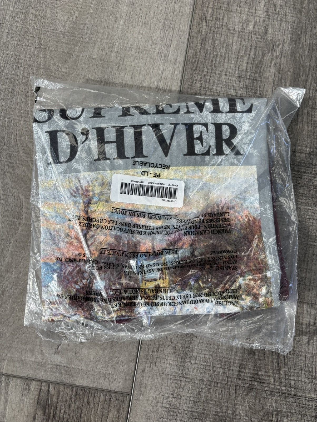 Supreme Supreme D’Hiver Tee Burgundy Large FW19 Size US L / EU 52-54 / 3 - 2 Thumbnail