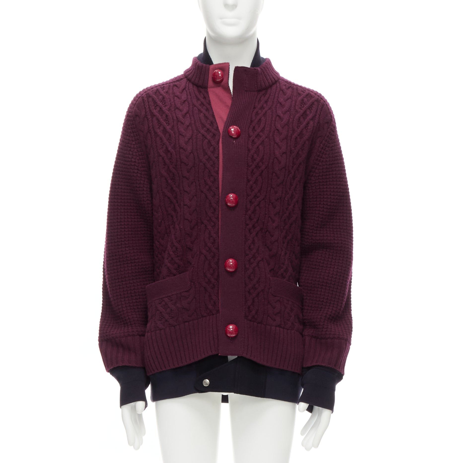 Sacai Kaws Jacquard cardigan | Grailed