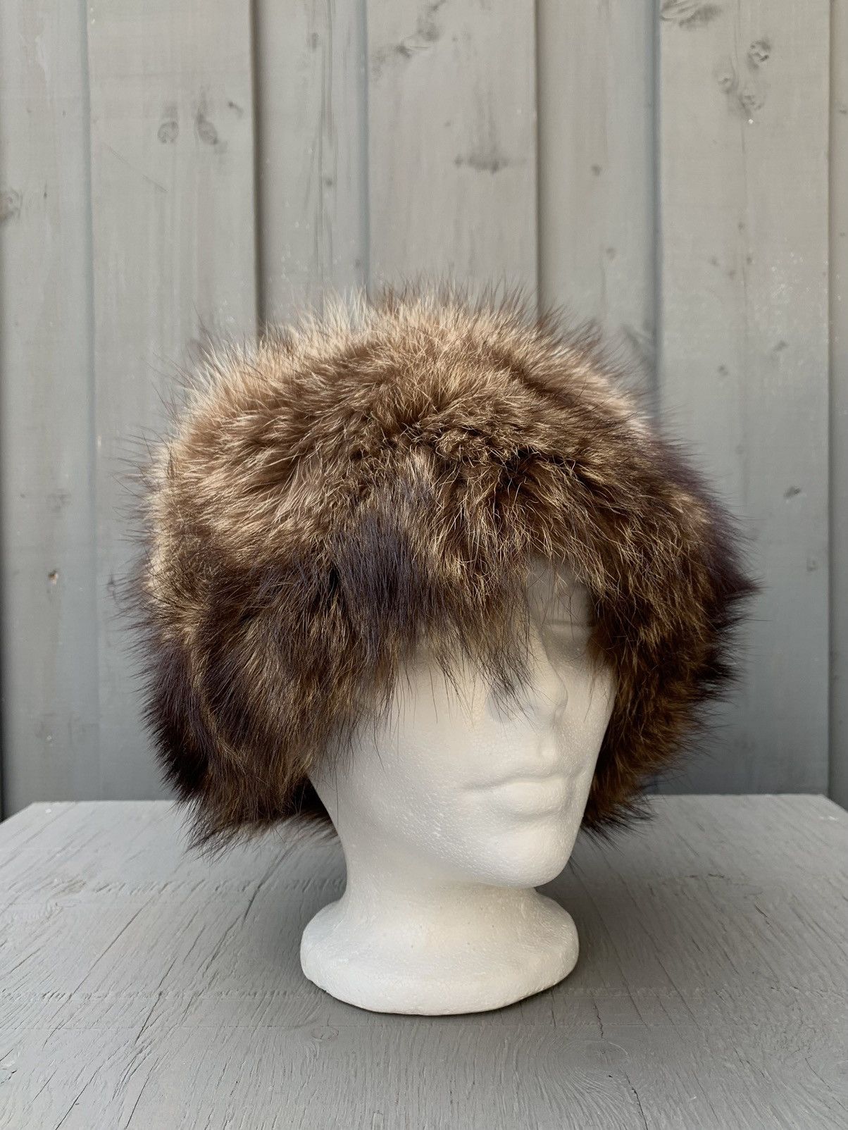Vintage Vintage Fur Hat Cap Beanie Mens Womens Faux Fuzzy Winter OS Size ONE SIZE - 1 Thumbnail