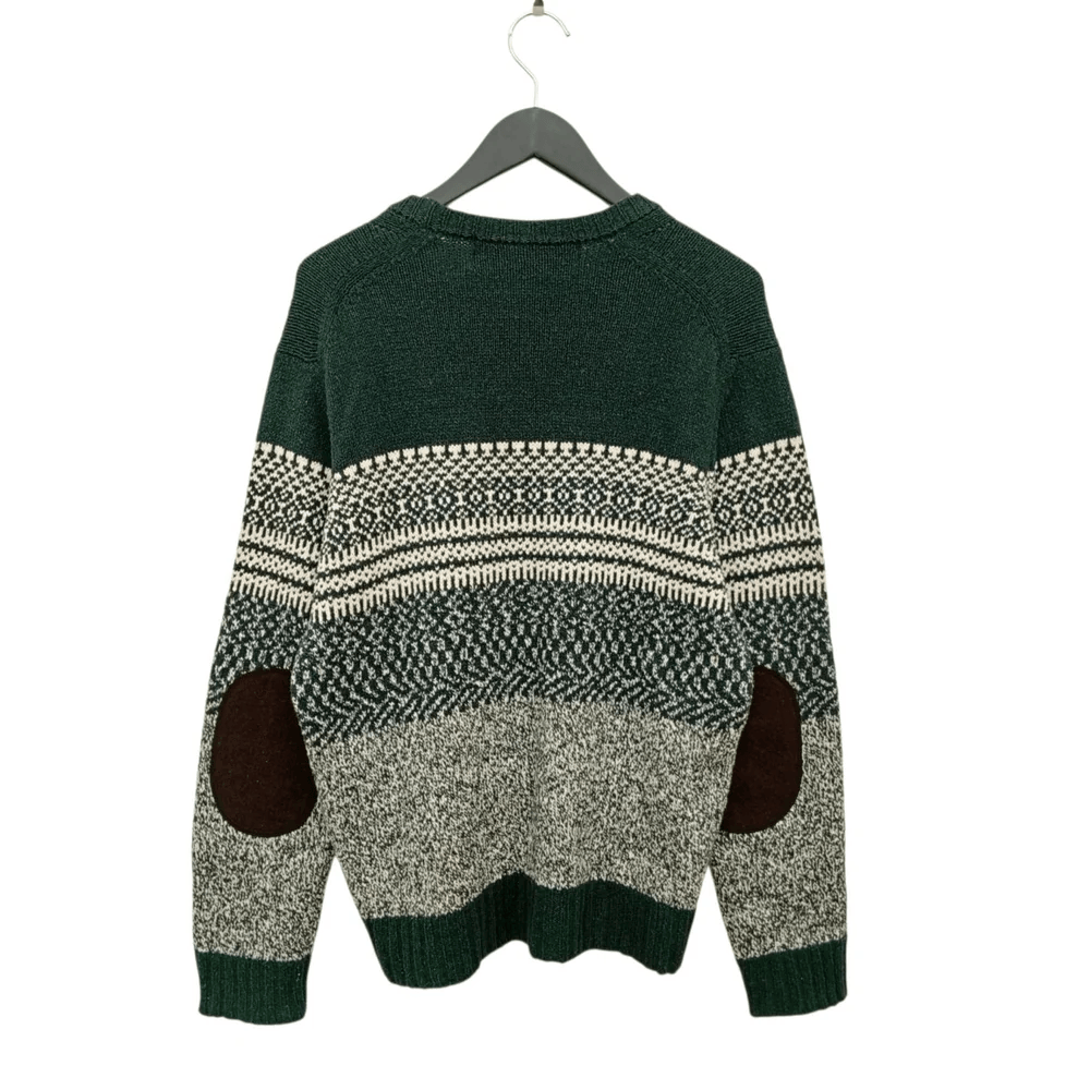 Comme des Garcons Homme Nordic Isle Elbow Patch Wool Knit Sweater Size US M / EU 48-50 / 2 - 1 Thumbnail
