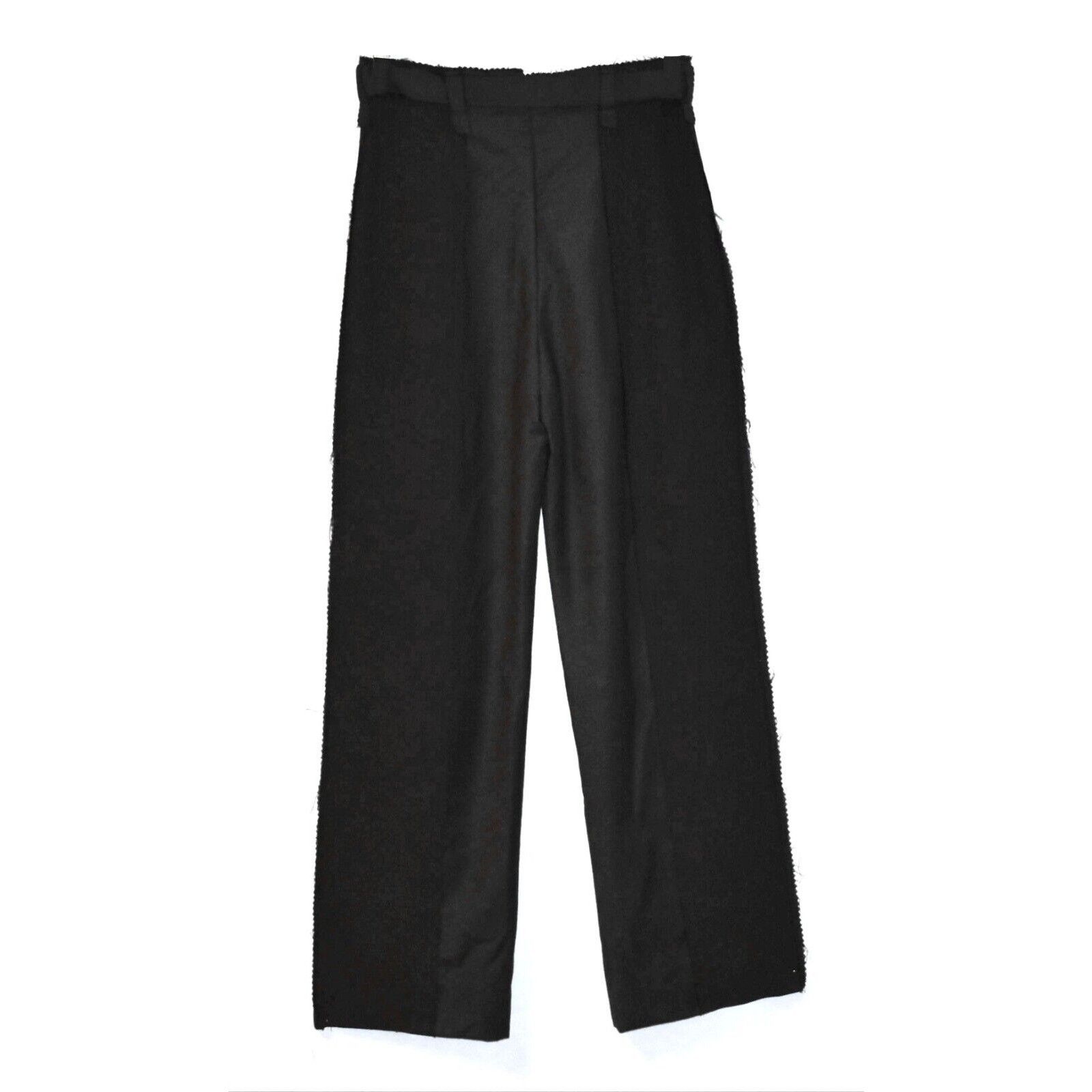 Rodarte B0 RODARTE Black Feather Contrast Panel Trouser Pants Sz 10 Size 29" - 3 Thumbnail