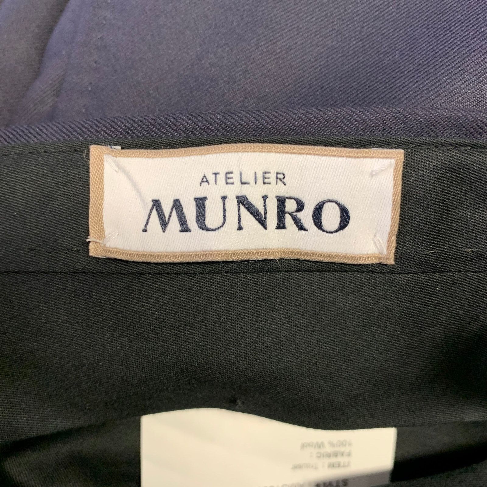 Other ATELIER MUNRO Size 32 Navy Wool Slim Fit Dress Pants Size US 32 / EU 48 - 4 Thumbnail