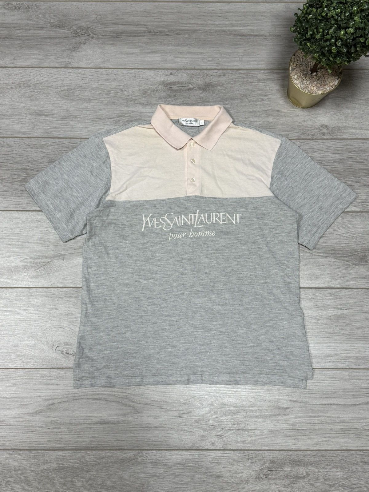 Yves Saint Laurent Yves Saint Laurent pour homme YSL big logo polo stripes Size US L / EU 52-54 / 3 - 1 Thumbnail