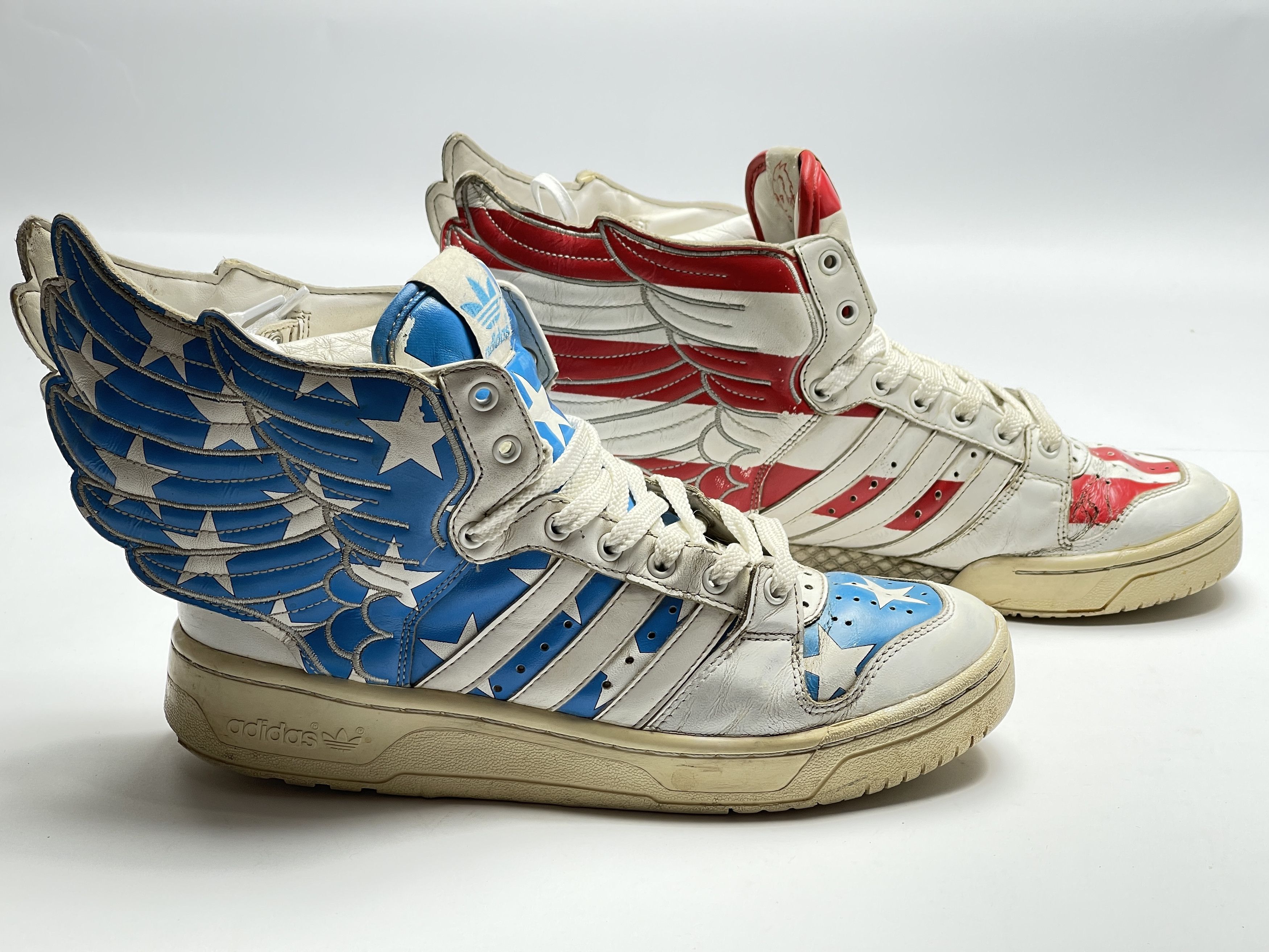 Adidas × Jeremy Scott Adidas Jeremy Scott Wings 2.0 FLAG Stars and Stripes V24619 Size US 7.5 / EU 40-41 - 5 Thumbnail