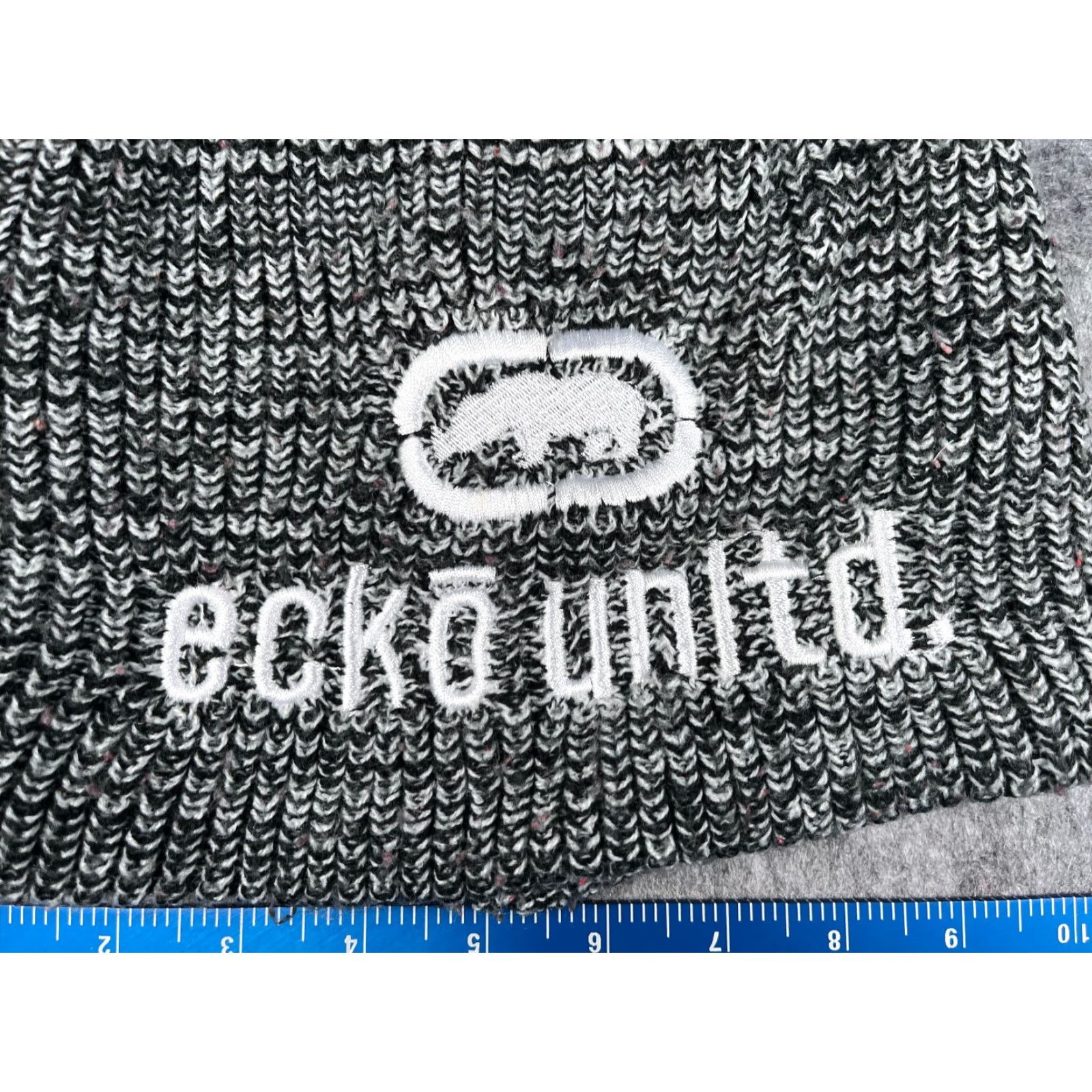Ecko Unltd. Ecko Unltd Beanie Adult One Size White Black Knit Hat Ski Logo Mens Size ONE SIZE - 2 Thumbnail