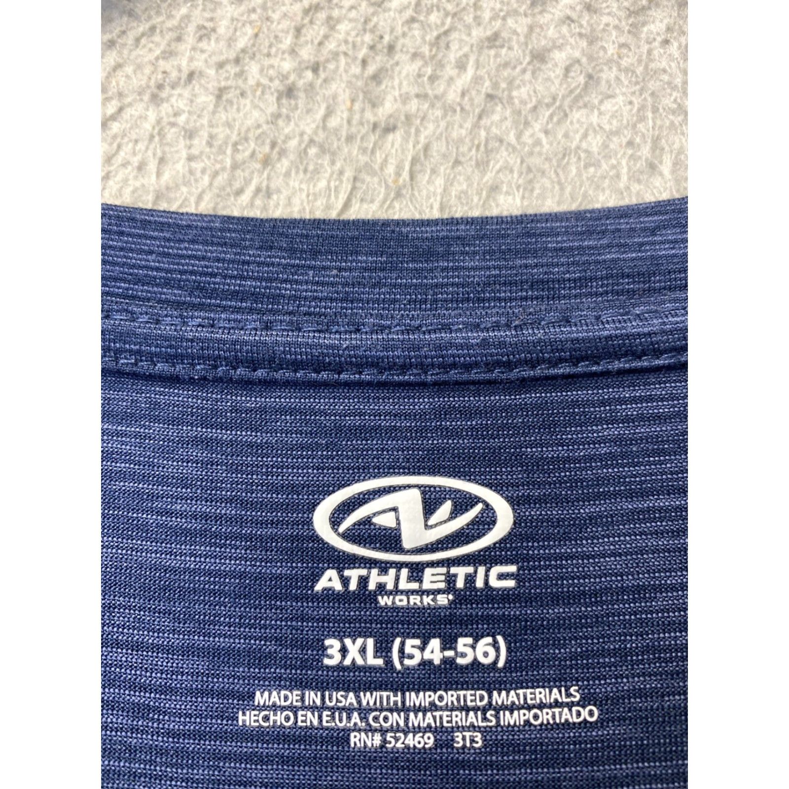 Athletic Works Athletic Works DriWorks Knit Shirt 3XL Navy Short Sleeve Crew Neck Mens Size US XXL / EU 58 / 5 - 2 Thumbnail