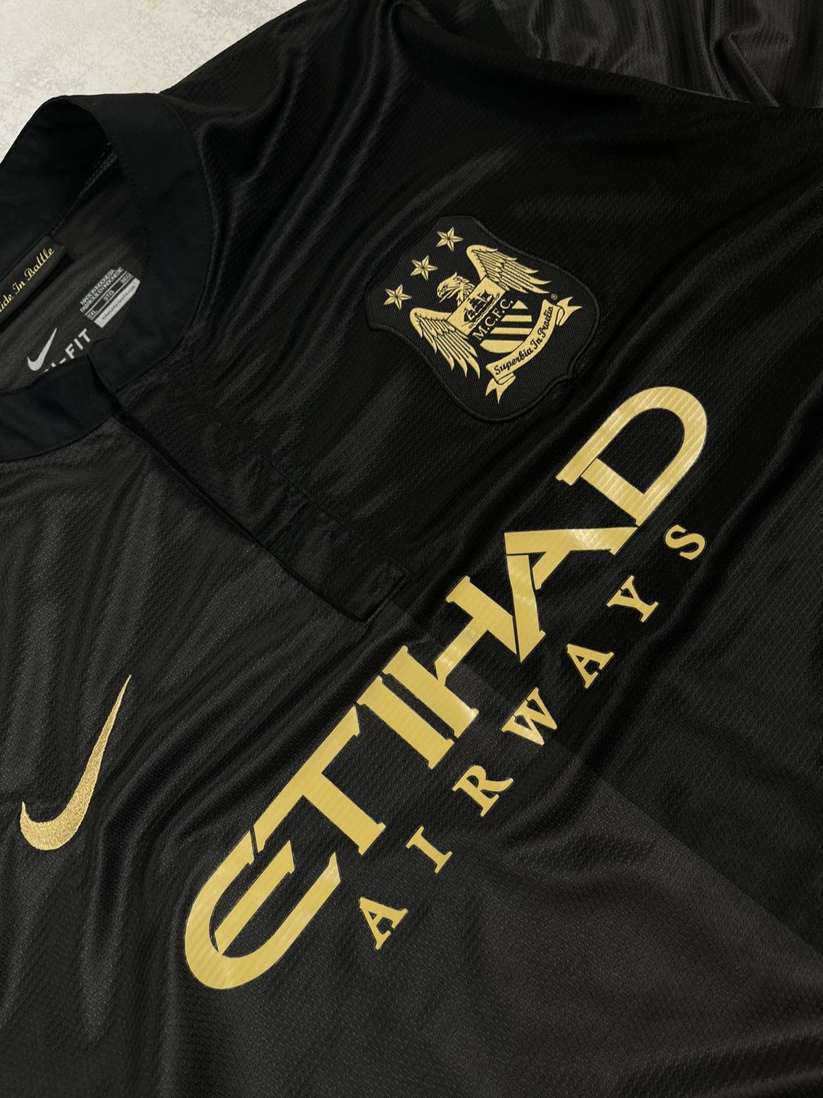Nike 2013/14 Man City Away Gold Edition Nike Dri-Fit Jersey Size US XXL / EU 58 / 5 - 4 Thumbnail