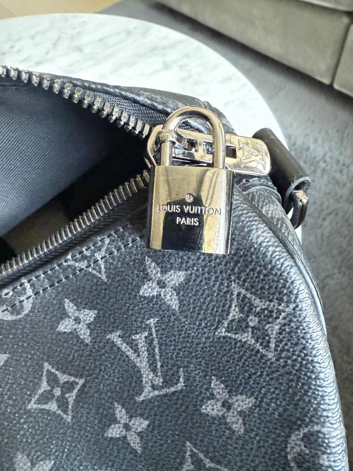 Louis Vuitton Louis Vuitton Keepall 50 – Monogram Split Black/Grey (SS18) Size ONE SIZE - 12 Thumbnail