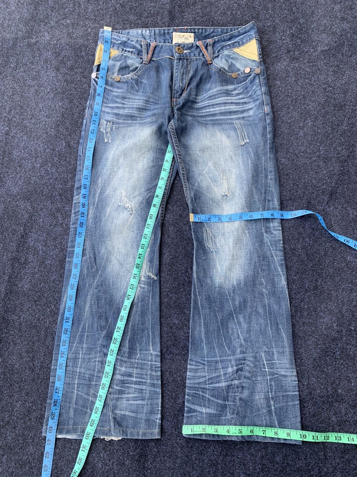 Japanese Brand DISTRESSED FLARE LOLITA JEANS. Size US 34 / EU 50 - 4 Thumbnail