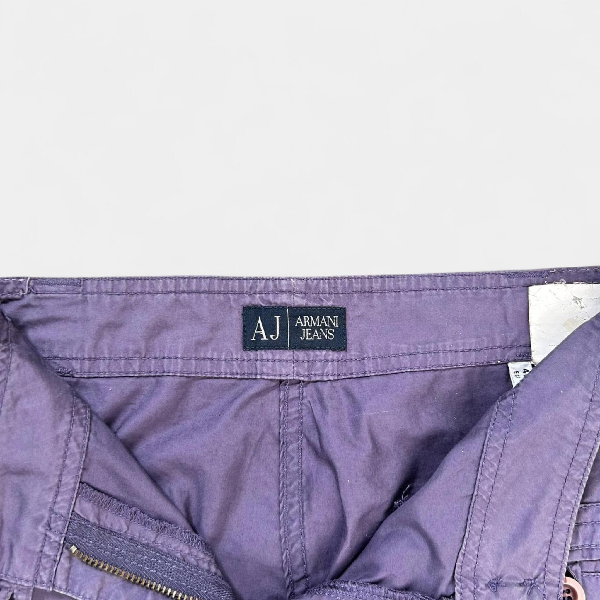 Armani Armani Jeans 2000's Cargo Purple Pants Size US 29 - 4 Thumbnail