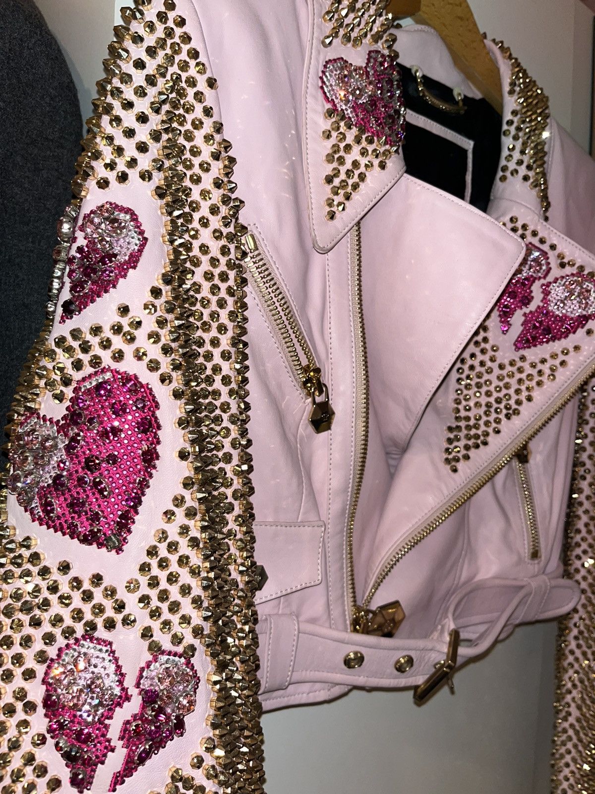 Philipp Plein Leather jacket with crystals Size S / US 4 / IT 40 - 4 Thumbnail