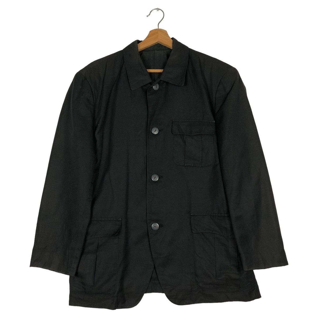 Issey Miyake 🔥RICH BLACK ICONIC CHORE JACKET ISSEY MIYAKE CARGO POCKETS Size US M / EU 48-50 / 2 - 1 Thumbnail