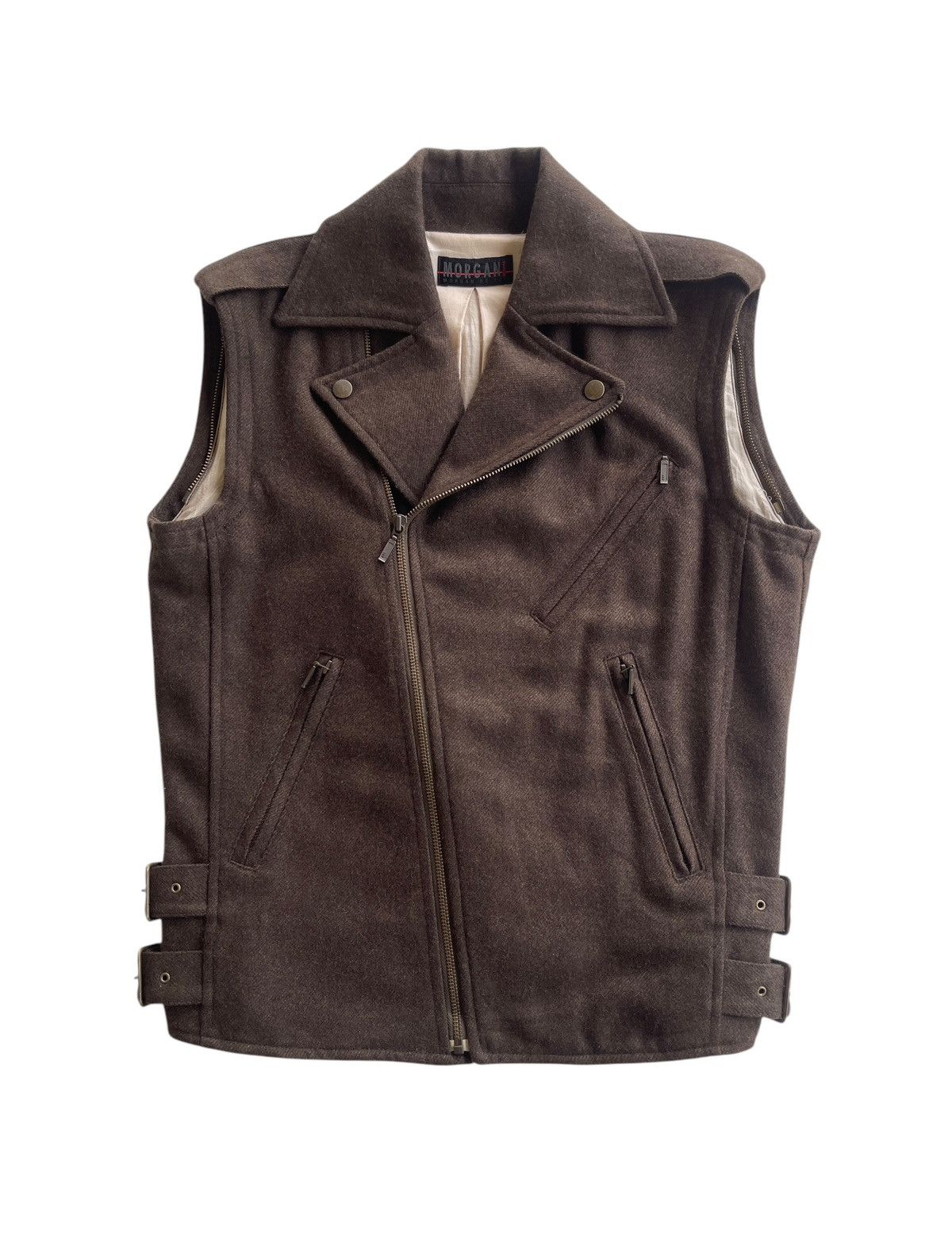 Morgan Homme Detachable Double Collar Wool Biker Jacket Size US M / EU 48-50 / 2 - 2 Thumbnail
