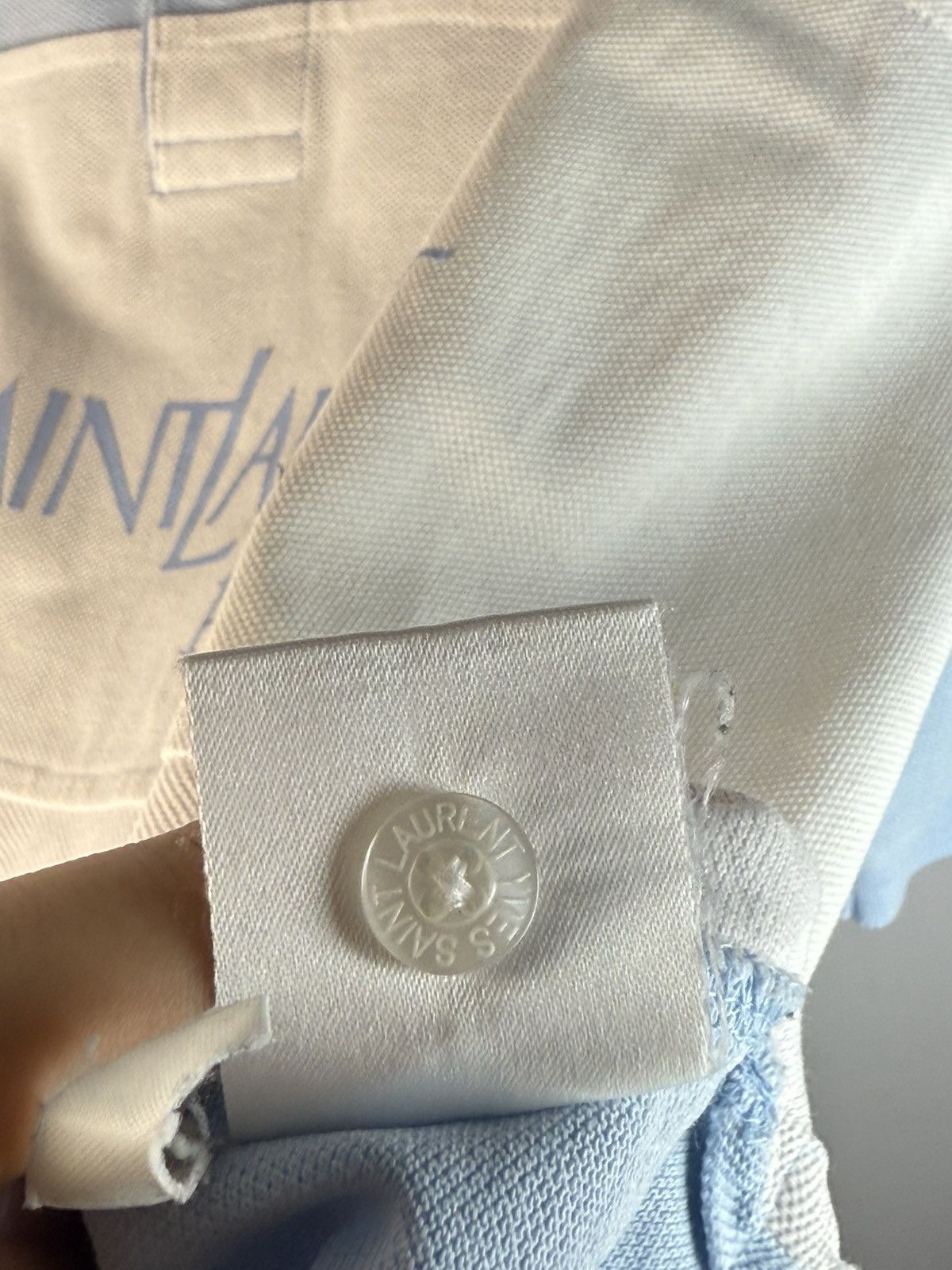 Yves Saint Laurent White/Blue YSL Polo Big Logo YSL Shirt Size US M / EU 48-50 / 2 - 7 Thumbnail