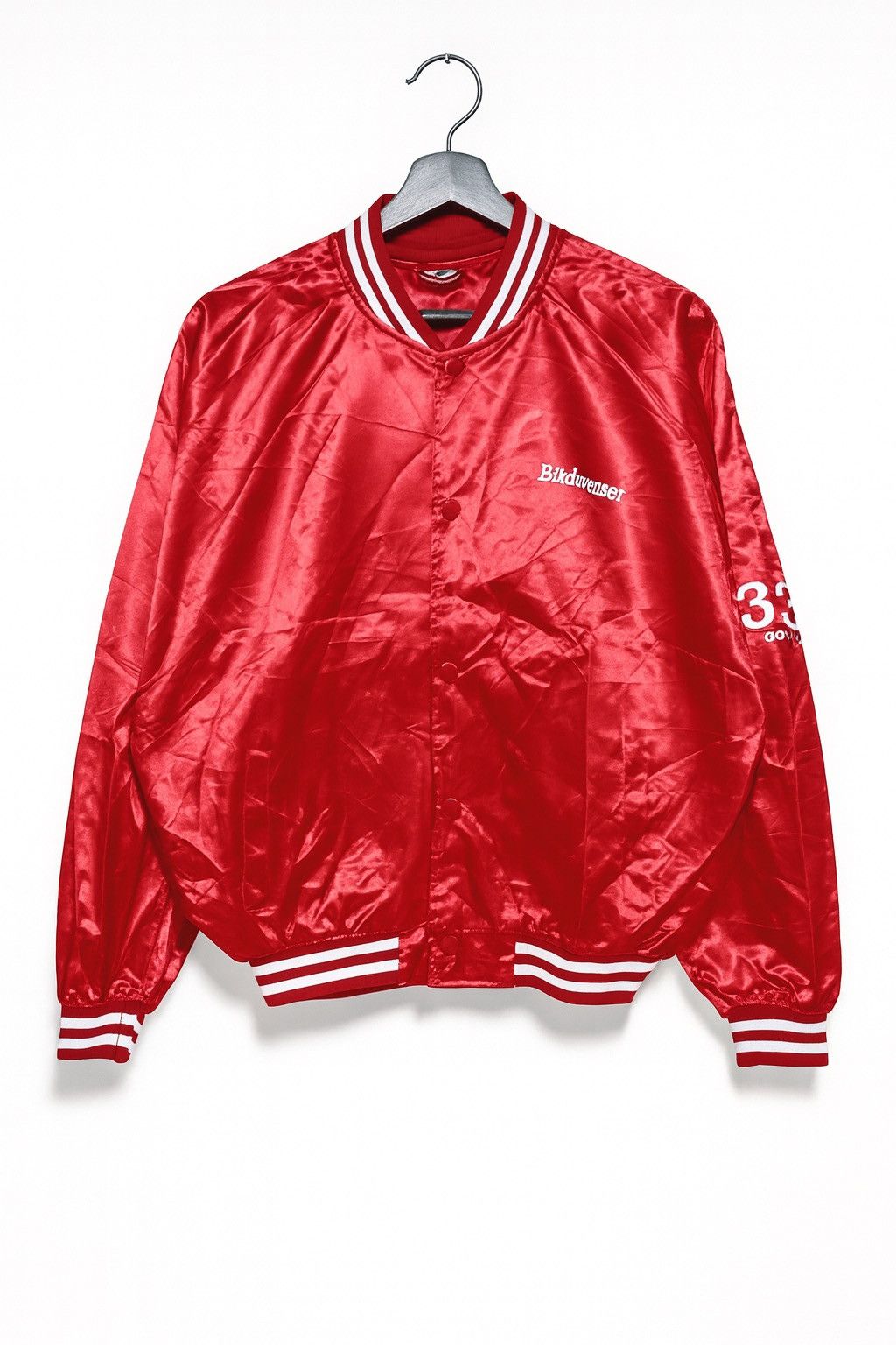 Budweiser Vintage Budweiser “King of Beers” Red Satin Bomber Jacket Size US L / EU 52-54 / 3 - 2 Thumbnail