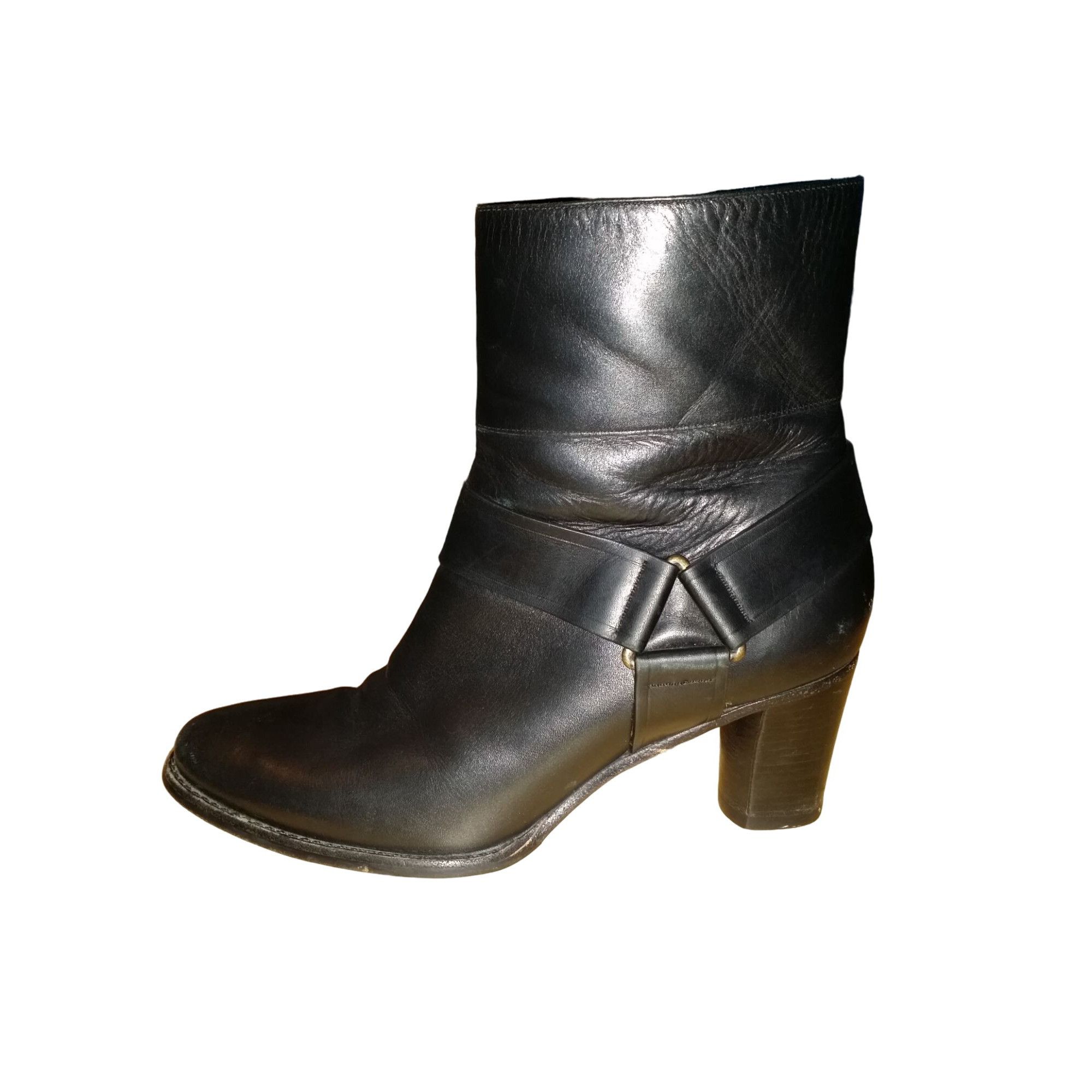 Cole Haan Cole Haan AA Ankle Boots Women Sz 7.5 B Black Leather Block Size US 7.5 / IT 37.5 - 1 Thumbnail