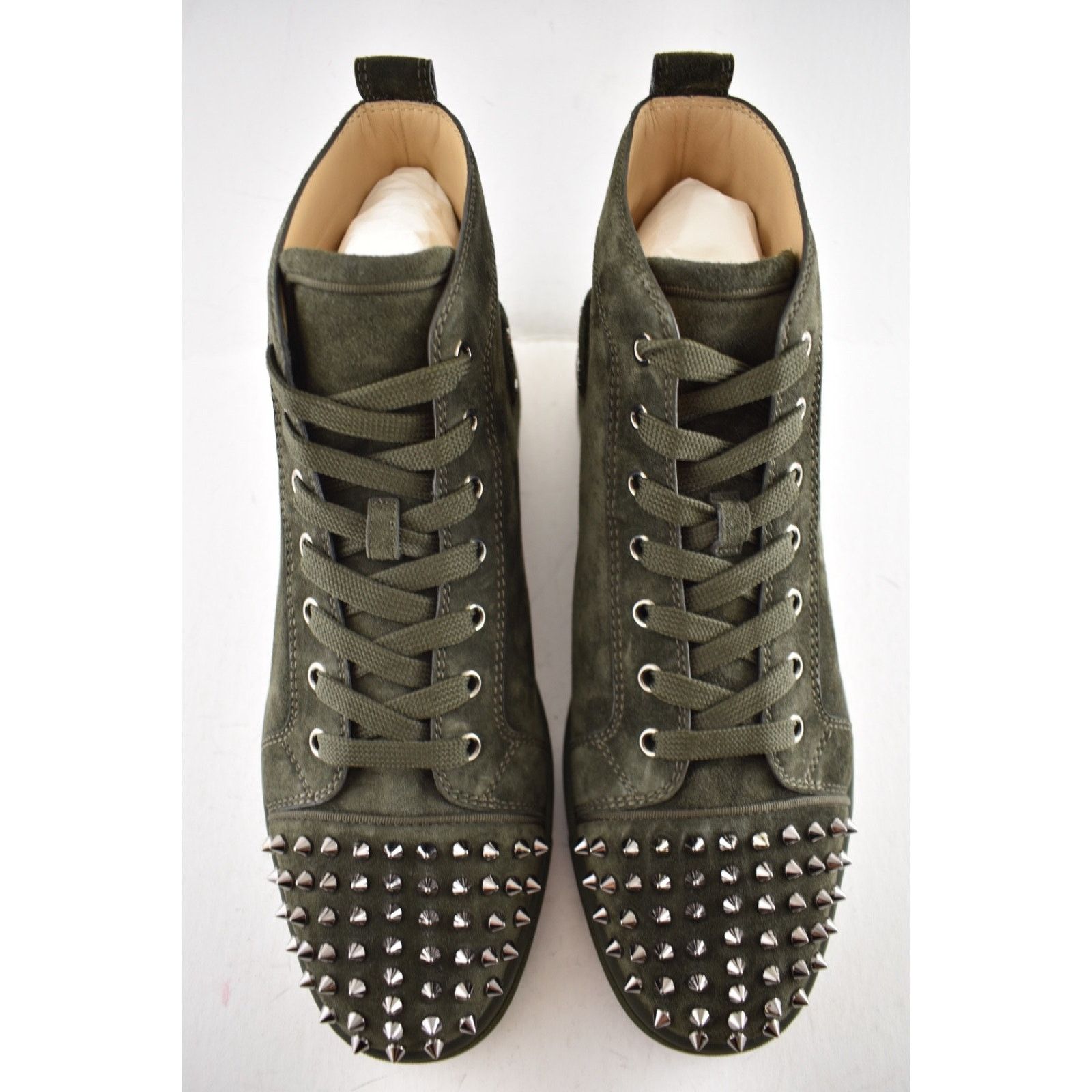 Christian Louboutin Christian Louboutin Lou Spikes Flat Tyrol Green Suede High Size US 9.5 / EU 42-43 - 9 Thumbnail