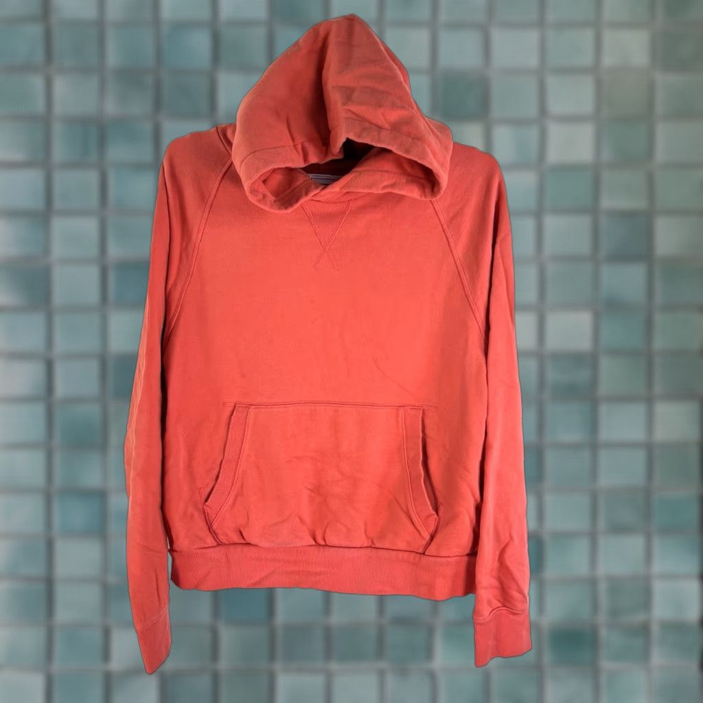 Athleta Athleta Hooded Sweatshirt Womens Size M Peach Orange Solid Logo Hoodie Open Back Pullover Knit 100% Cotton Athleta Activewear Women's Size M Size M / US 6-8 / IT 42-44 - 1 Thumbnail