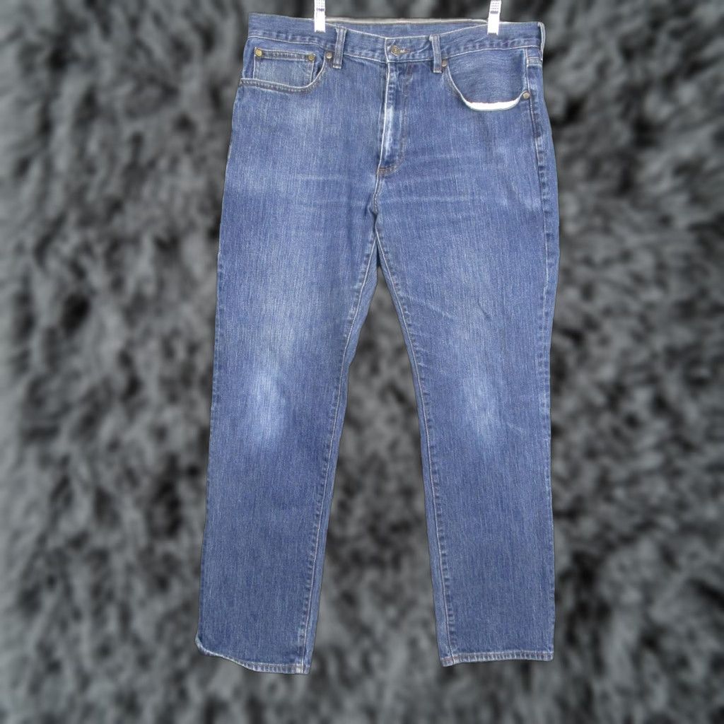 Brooks Brothers Brooks Brothers Jeans Straight Fit Mens 38x32 Blue Medium Wash Denim Stretch Distressed? Pockets Zip Fly Waist 36 Leather Patch 5-Pocket Size US 38 / EU 54 - 1 Thumbnail