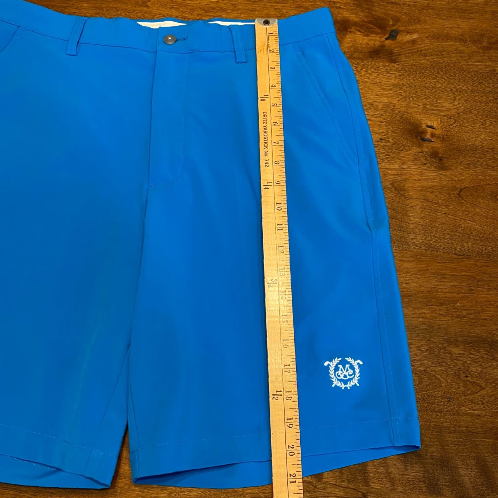 Footjoy FootJoy Shorts Mens 34 Blue Maryland Golf CC 9.5" Chino Logo Stretch Flat Front 5-Pocket Regular Waist Blue Pattern Outdoor Sports Mens Size US 34 / EU 50 - 6 Thumbnail