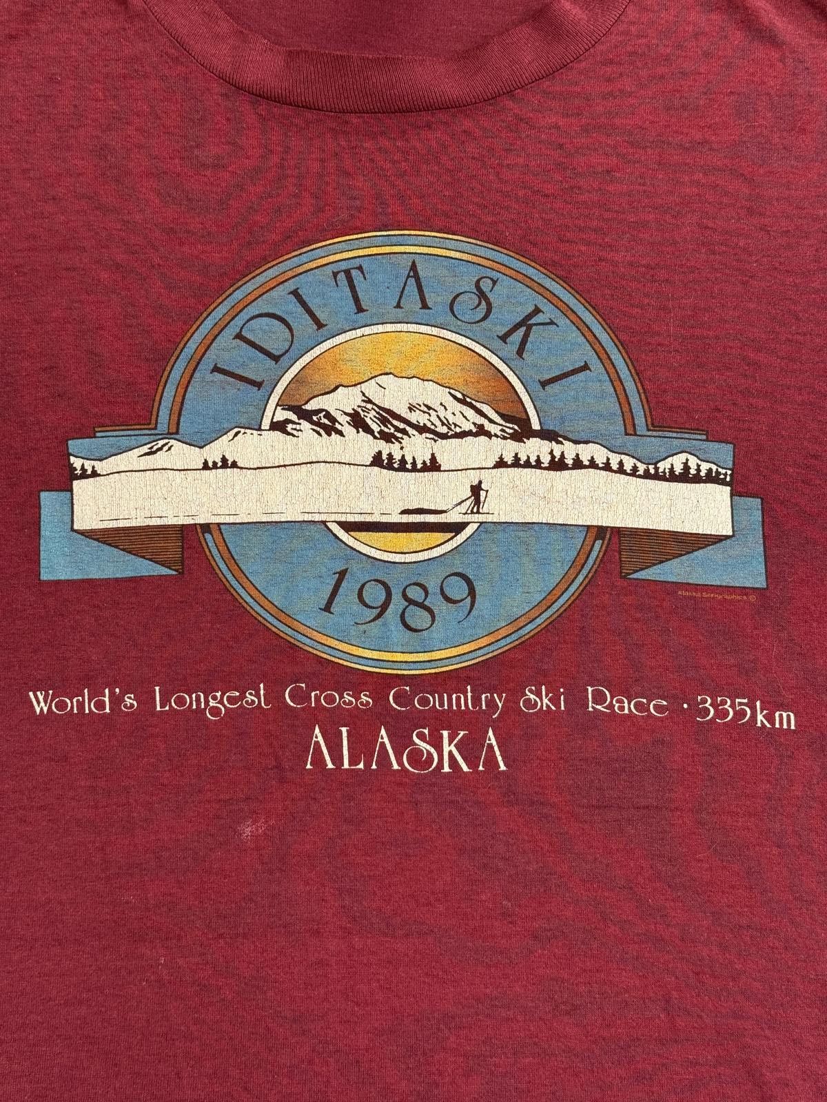 Jerzees Vintage Alaska Iditaski 1989 T-shirt Cross Country Ski Race Size US XL / EU 56 / 4 - 5 Thumbnail