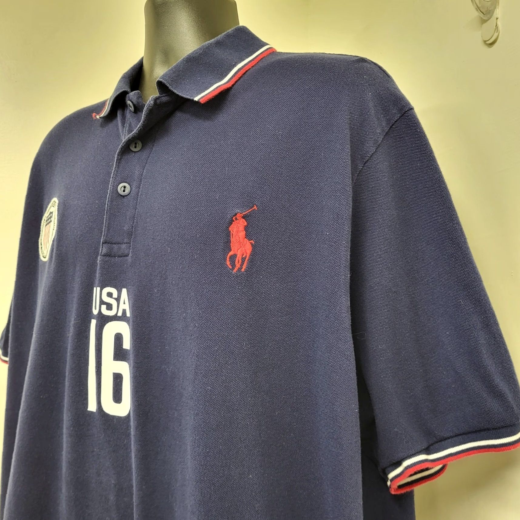 Polo Ralph Lauren Polo Ralph Lauren Shirt Men 2XLT/2TGL Blue USA Flag United States Polo Shirt Mens 2XLT/2TGL Blue USA Theme Polo Ralph Lauren Shirt 2XLT/2TGL Size US XXL / EU 58 / 5 - 3 Thumbnail