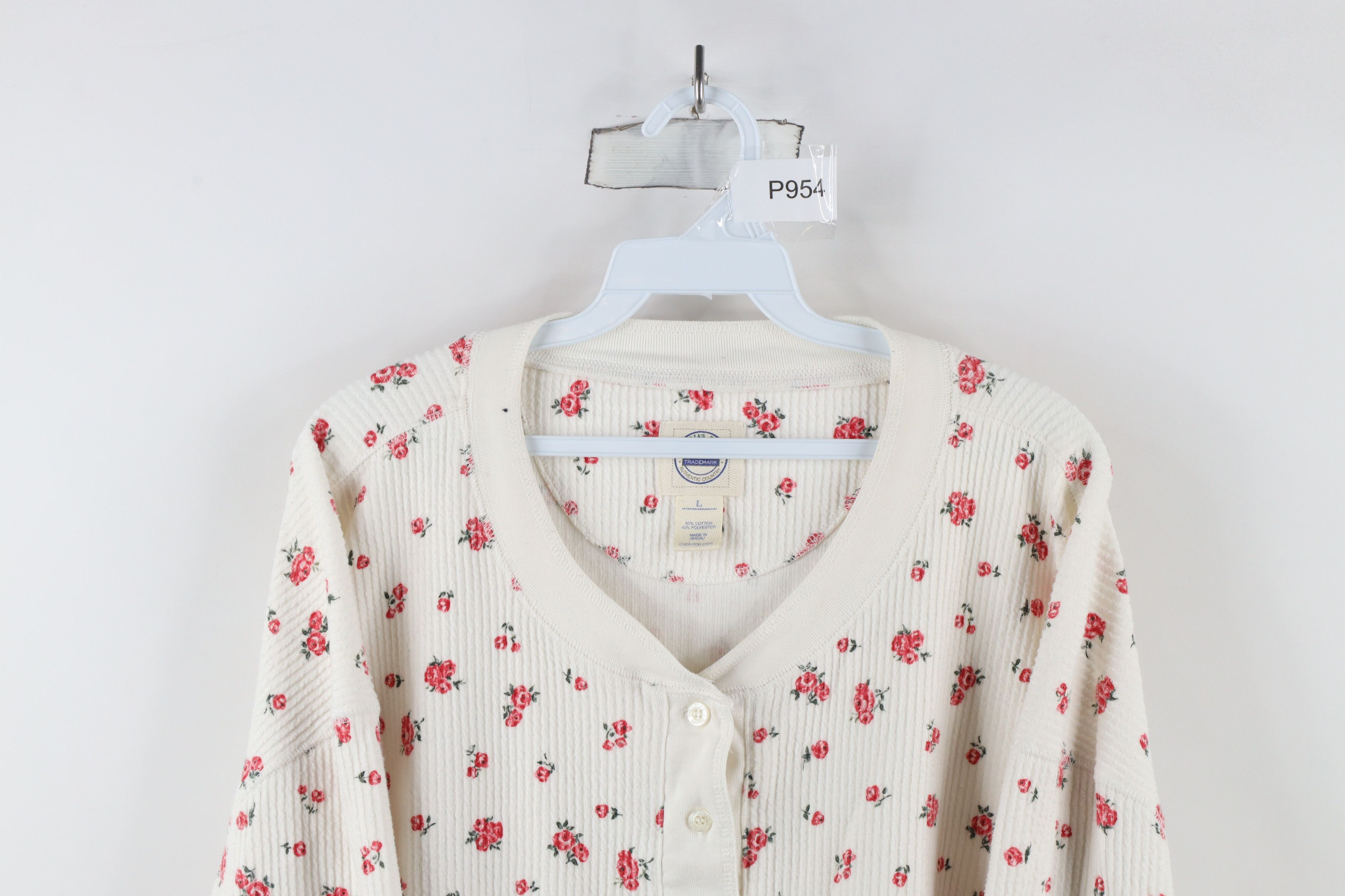 Victoria's Secret × Vintage Vintage Victorias Secret Country Rose Ribbed Henley T-Shirt Size L / US 10 / IT 46 - 2 Thumbnail