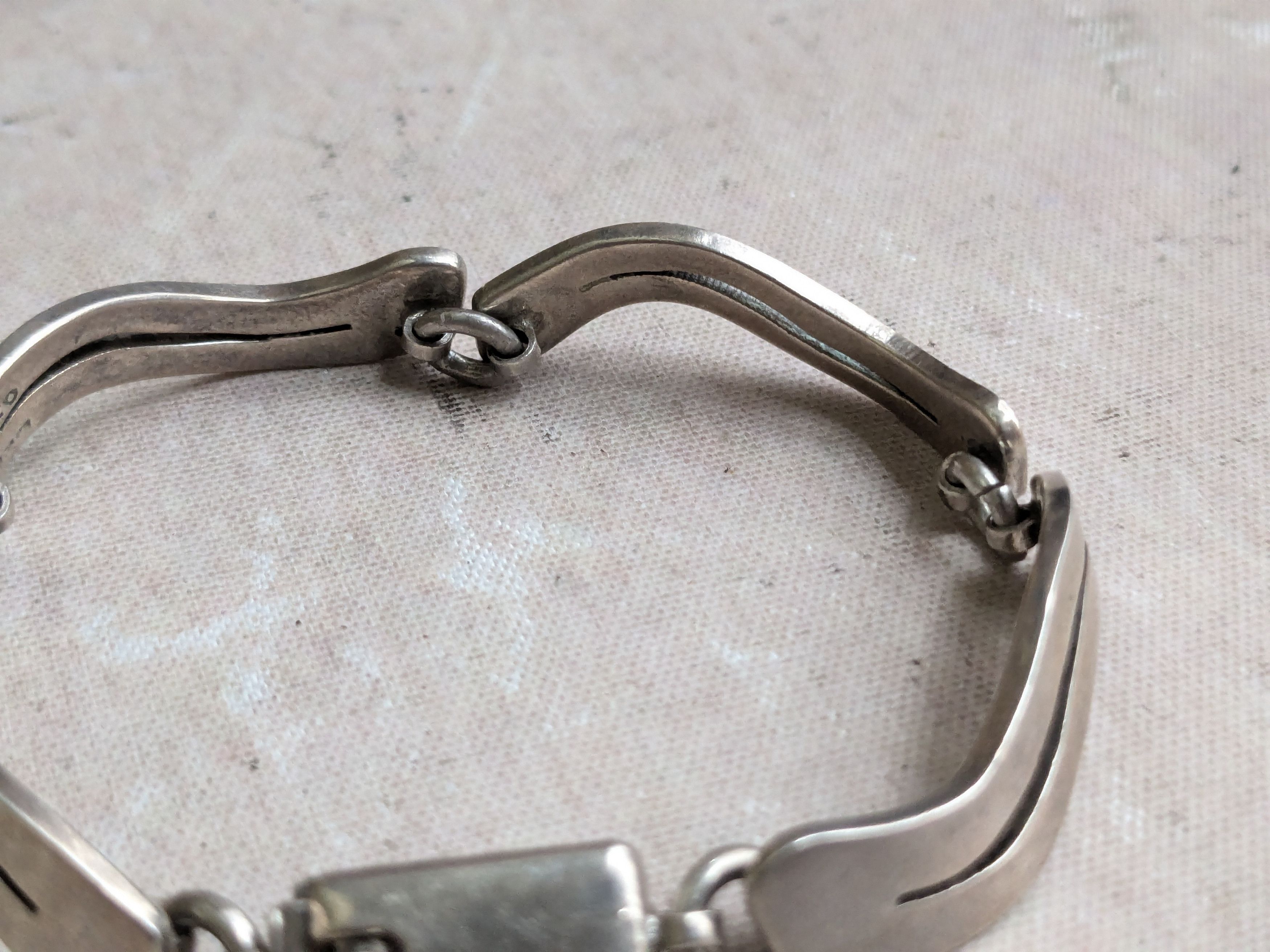 Jewelry Vintage Sterling Silver Bracelet Wavy Taxco 7.25" Size ONE SIZE - 2 Thumbnail