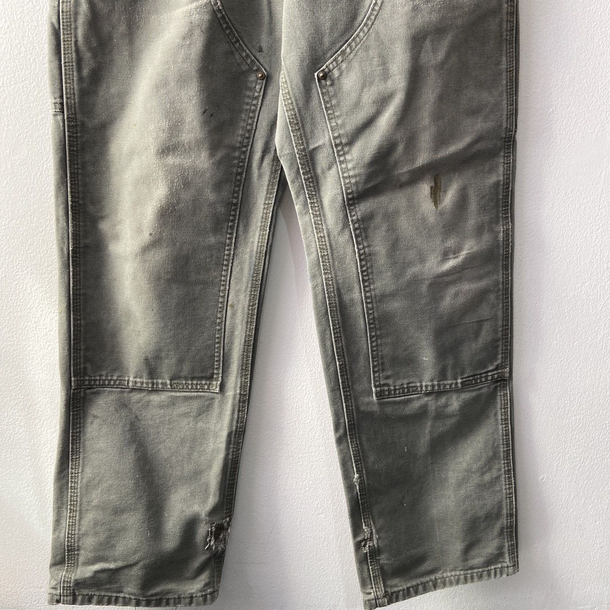 Carhartt × Vintage Distressed Faded Vintage Carhartt Double Knee Moss Green Size US 30 / EU 46 - 10 Thumbnail