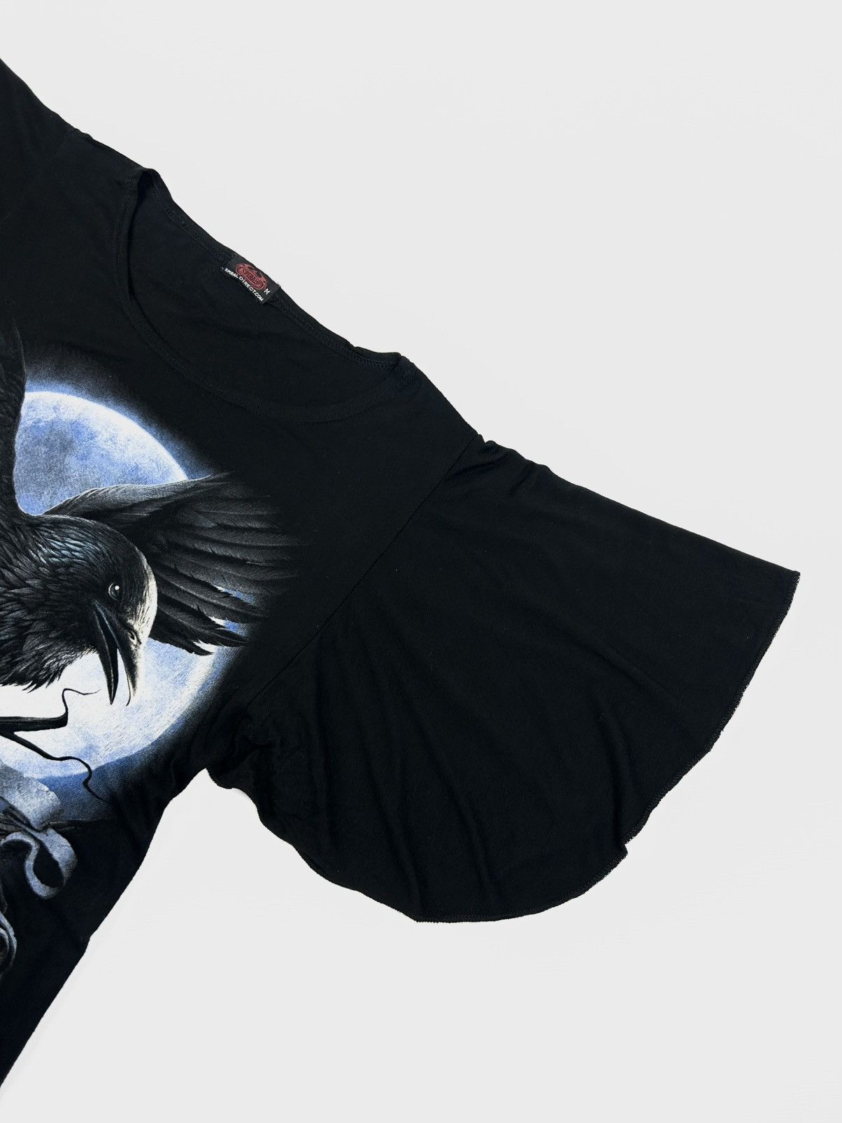 Vintage Y2k Spiral Gothic Crow Top Tshirt Avant Garde Size M / US 6-8 / IT 42-44 - 4 Thumbnail
