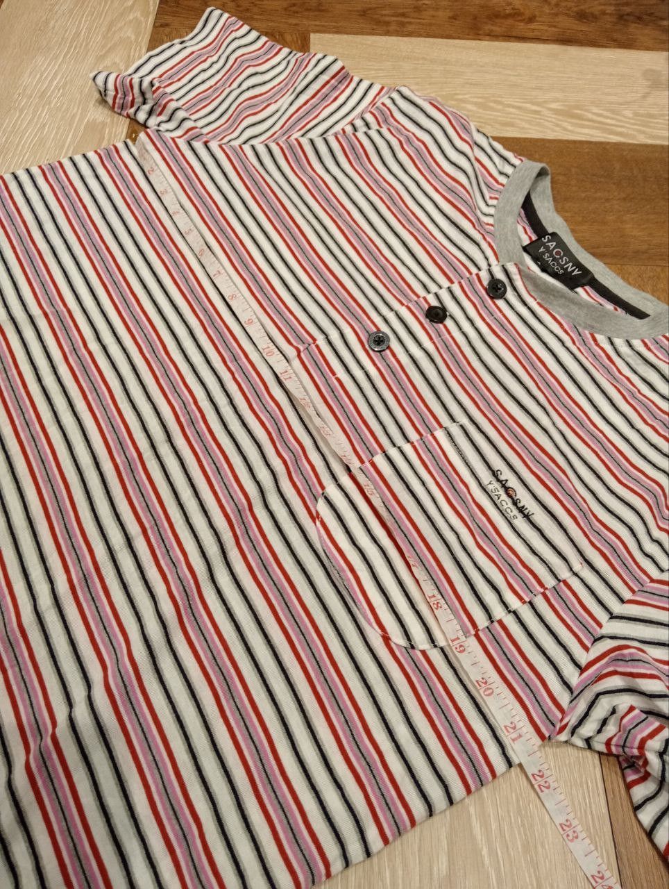 Yohji Yamamoto SACSNY Y'SACCS STRIPED HENLEY TSHIRT - SIZE L Size US L / EU 52-54 / 3 - 11 Thumbnail